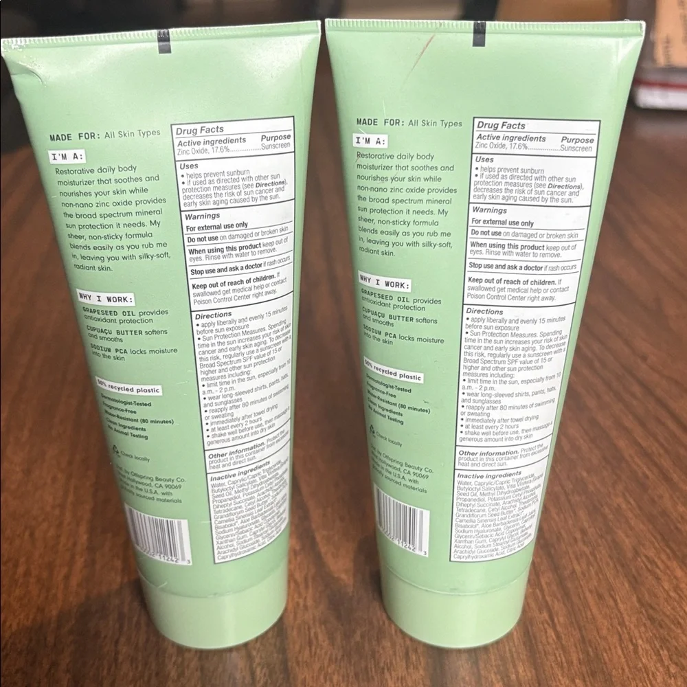 2 NEW Versed Total Package Replenishing Body Lotion Mineral SPF 30